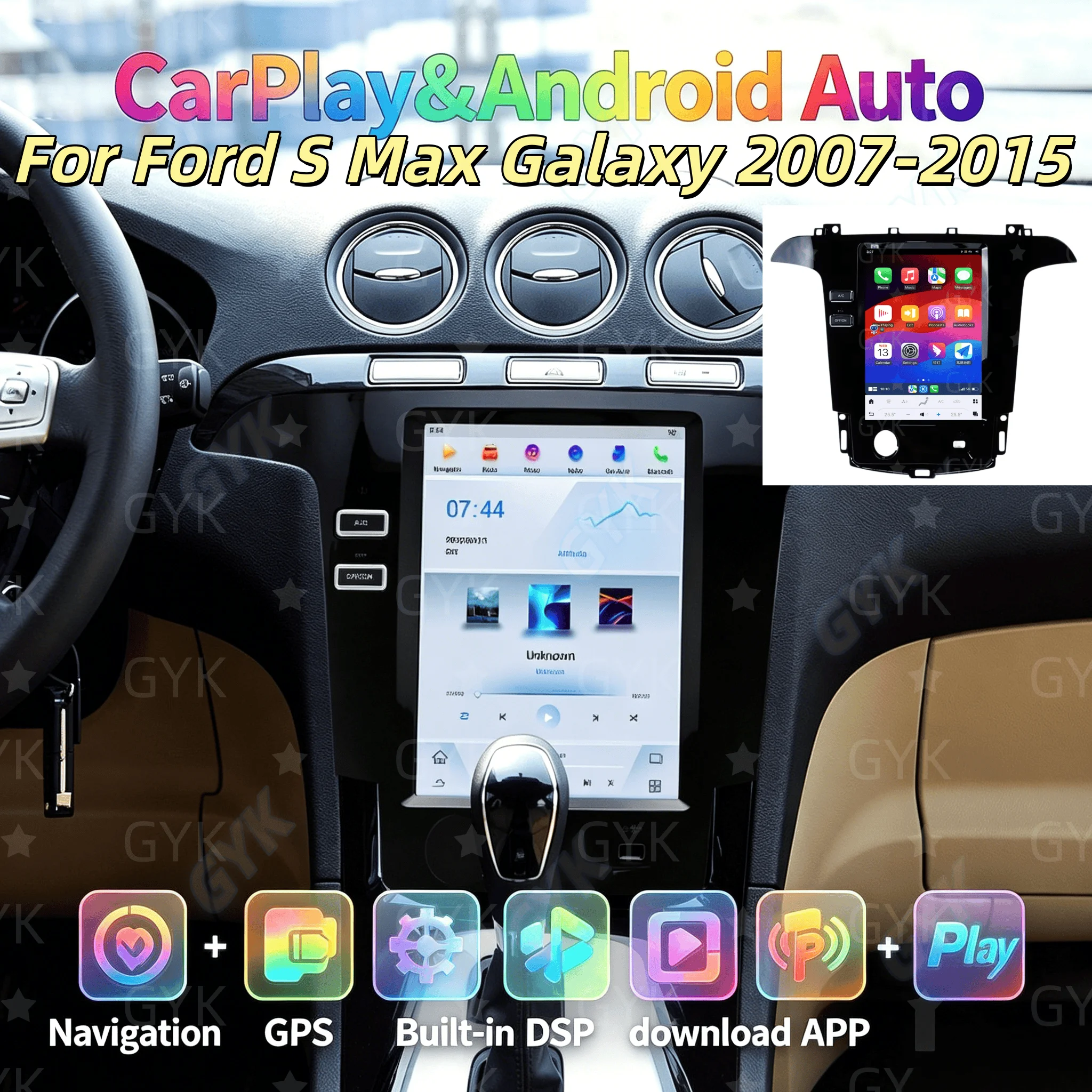 Multimedia DSP Stereo For Ford S Max Galaxy 2007-2015 Carplay Android 13  Player Auto Car Radio Auto Navigation Head Unit Touch 
