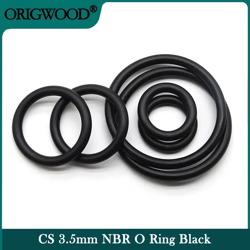 10pcs NBR O Ring Nitrile Rubber Gasket Thickness CS 3.5mm OD 10~225mm Black Round O Type Corrosion Oil Resist Sealing Washer