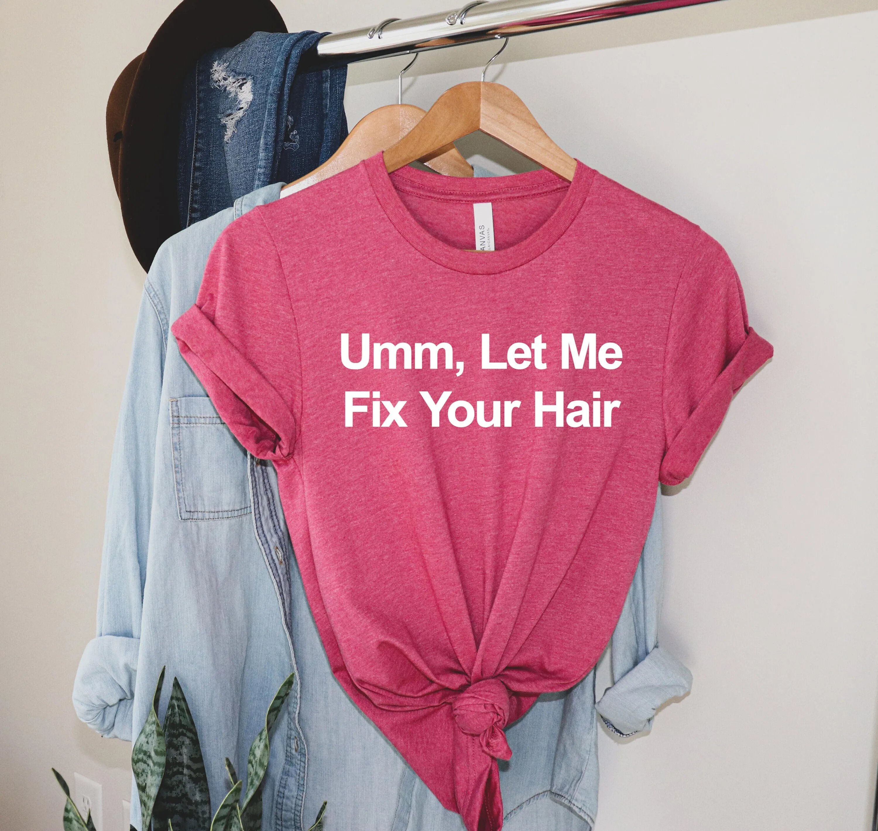 Hairstylist T Shirt Umm Let Me Fix Your Hair Dresser For Funny