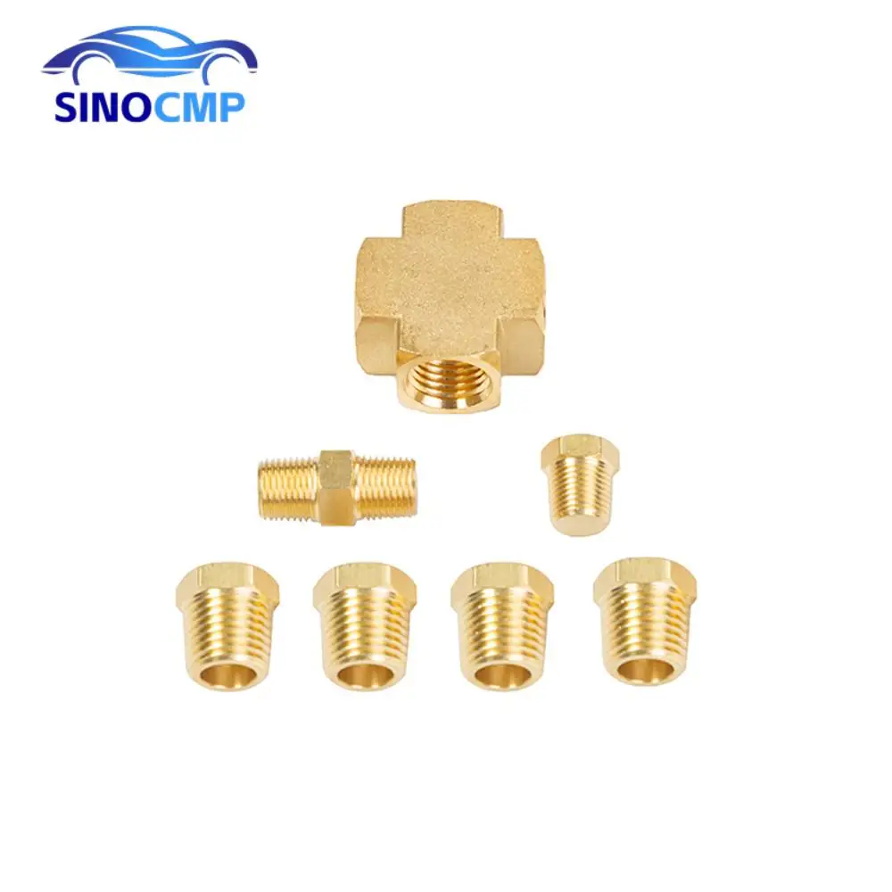 

1/8 Inch-27 NPT 1Set New Car Adapter Distributor for Oil Pressure Distributor Sender Oil Temperature Sensor 1/4 Inch-18 NPT