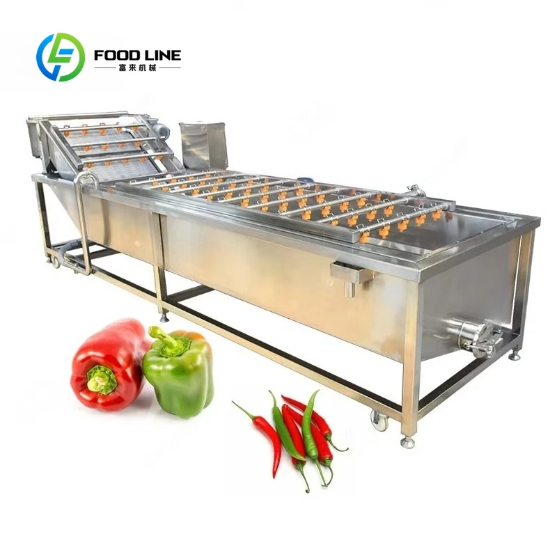 Lavadora Comercial Personalizada de Frutas y Verduras con Burbujas de Aire y Ozono, Limpieza Suave Sin Daños a los Productos