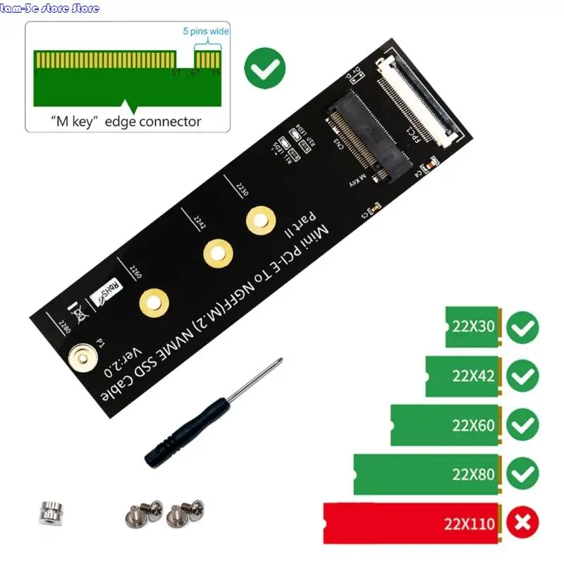 D0UA M.2 NVMe to Mini PCIe Conversion Adapter Card Wide Compatibility Easy Installation Efficient Transfer