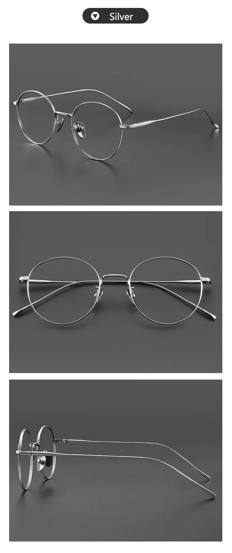 Ultra Licht Titan Brillen Mode Retro Runde Brillen Kleine Größe Hyperopie Myopie Optische Verordnung Rahmen Mann Frau – Detail 11