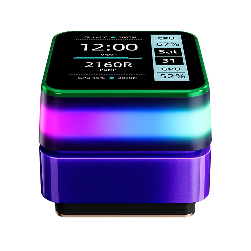 UPSIREN Neptune Vision 360 360MM All-in-one Refrigeração a água Suporte para display digital LCD de 2,8 polegadas LGA1851/1700/115X AMD AM5/AM4