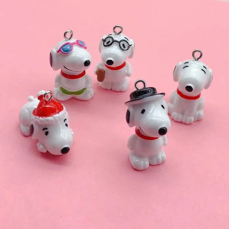 10pcs Cartoon Dog Resin Charms for Diy Making Earring Pendant Necklace Keychain Bracelet Jewelry Accessories Material Supplies