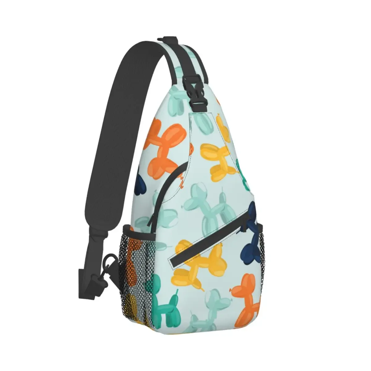 

Colorful Balloons In Form Of Dog. Crossbody Chest Bags Dog Pockets Travel Pack Messenger Sports Teens Shoulder Bag Unisex
