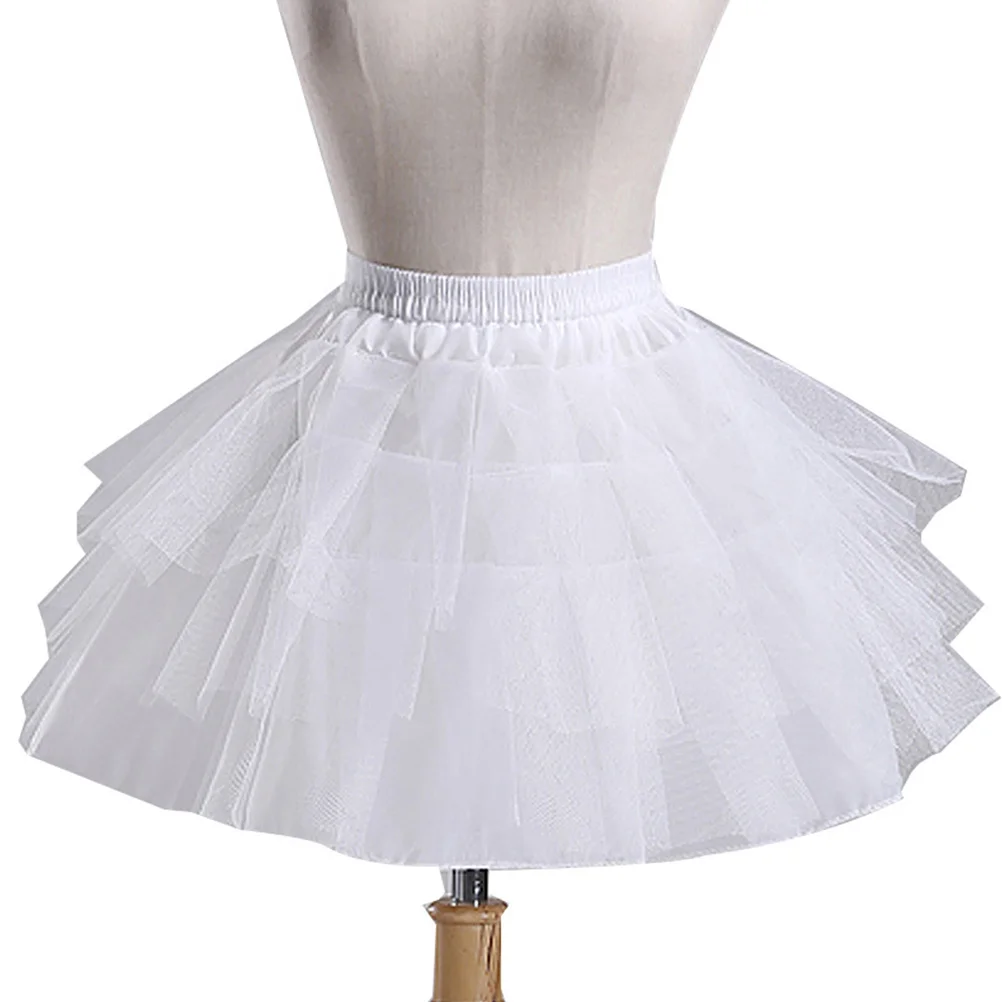 Rock Pannier Tutu Mode Petticoat Stoff Unterrock Gaze Weiß Rüschen Lolita Kind