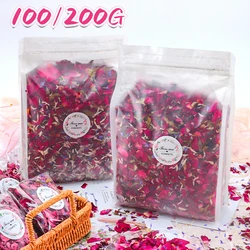 Confeti Natural para boda, flor seca, pétalo rojo azulado, decoración de fiesta de cumpleaños, bricolaje, Biodegradable, hecho a mano, suministros para fiestas