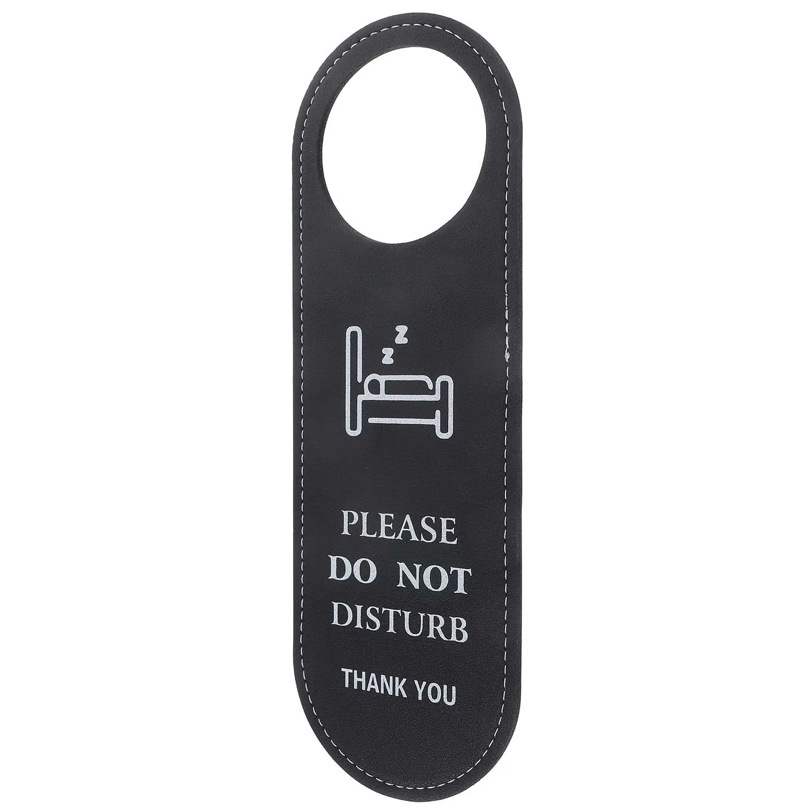 Do Not Disturb Door Sign Hanger Double Sided English Text PU Hotel Room Privacy Indicator Housekeeping Service