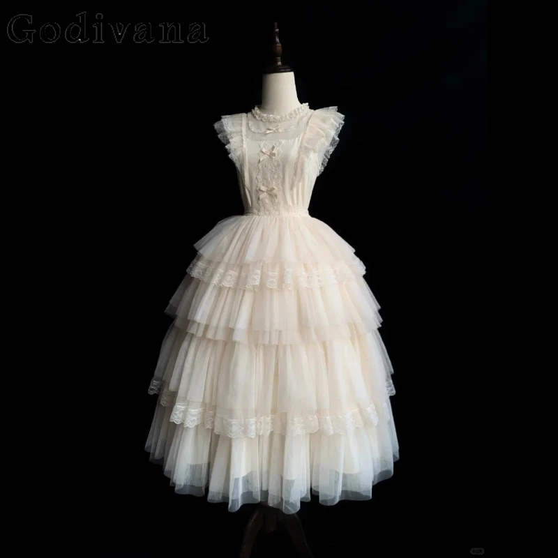 

Heavy Craft Daily Wear Lolita Dress for Women Wedding Sweet Adult Birthday Dress Female Flutter Sleeve OP Lolita Dress