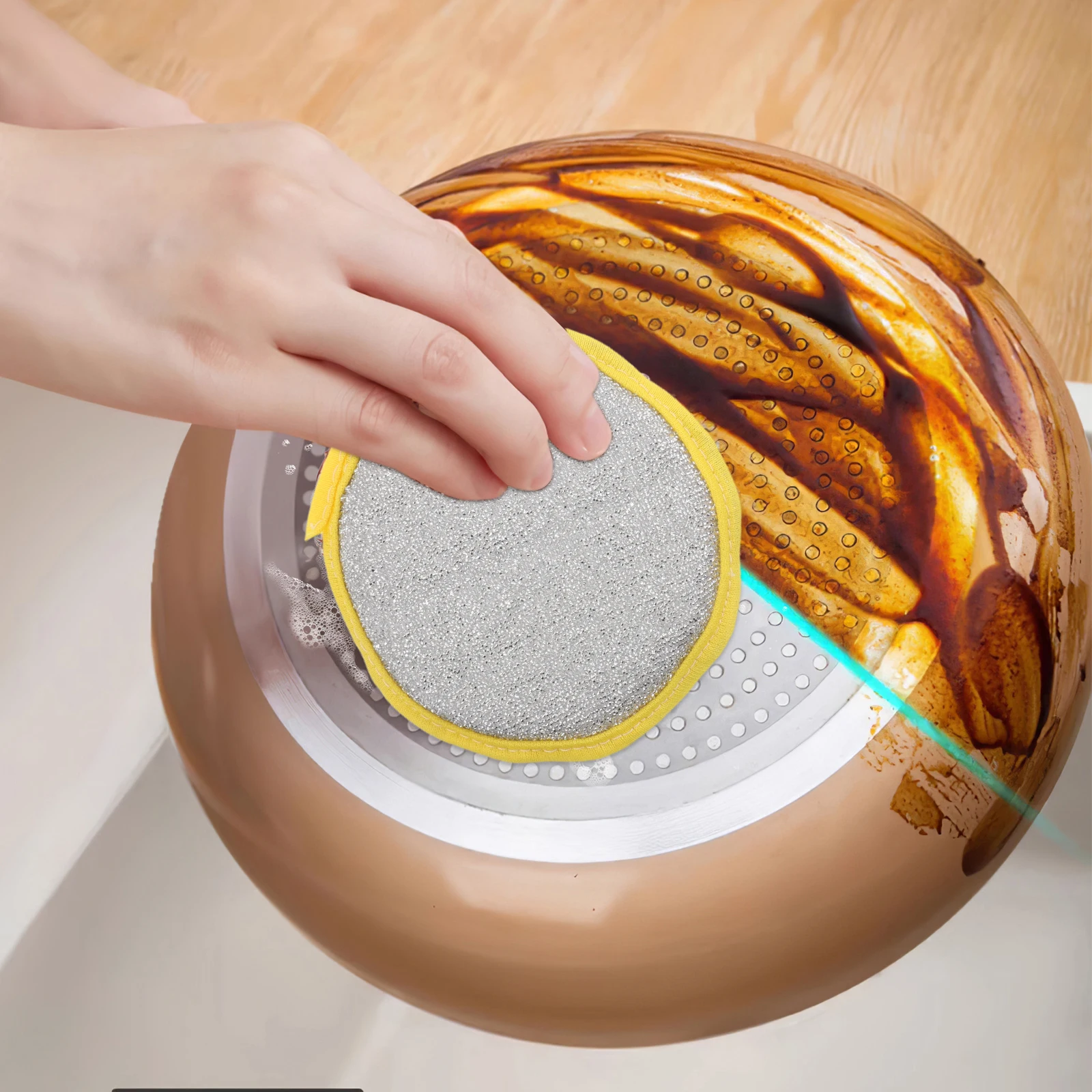 

30pcs Dual-Sided Dish Sponges Reusable Kitchen Cleaning Scrub Sponge Water Absorbing Scouring Pad Hanging Hole For Pots Pans