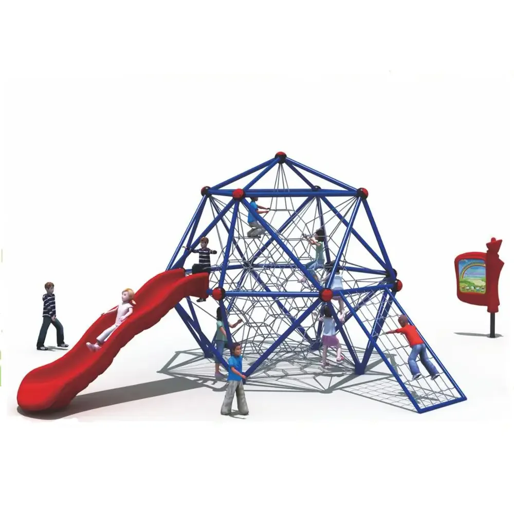 Kids Adventure Playground Equipment Outdoor Climbing Structure with Slide