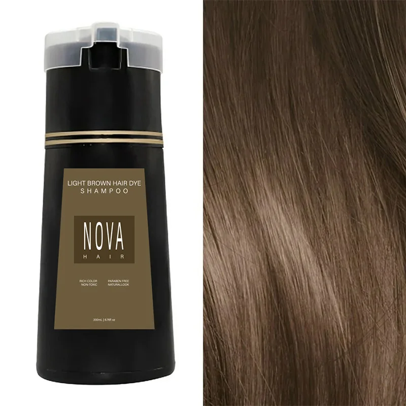 Nova-Shampooing de coloration des cheveux moelleux, contrôle de l'huile, reétiquettes, embaurapide, étourdissant, produits de soins capillaires, 3 en 1