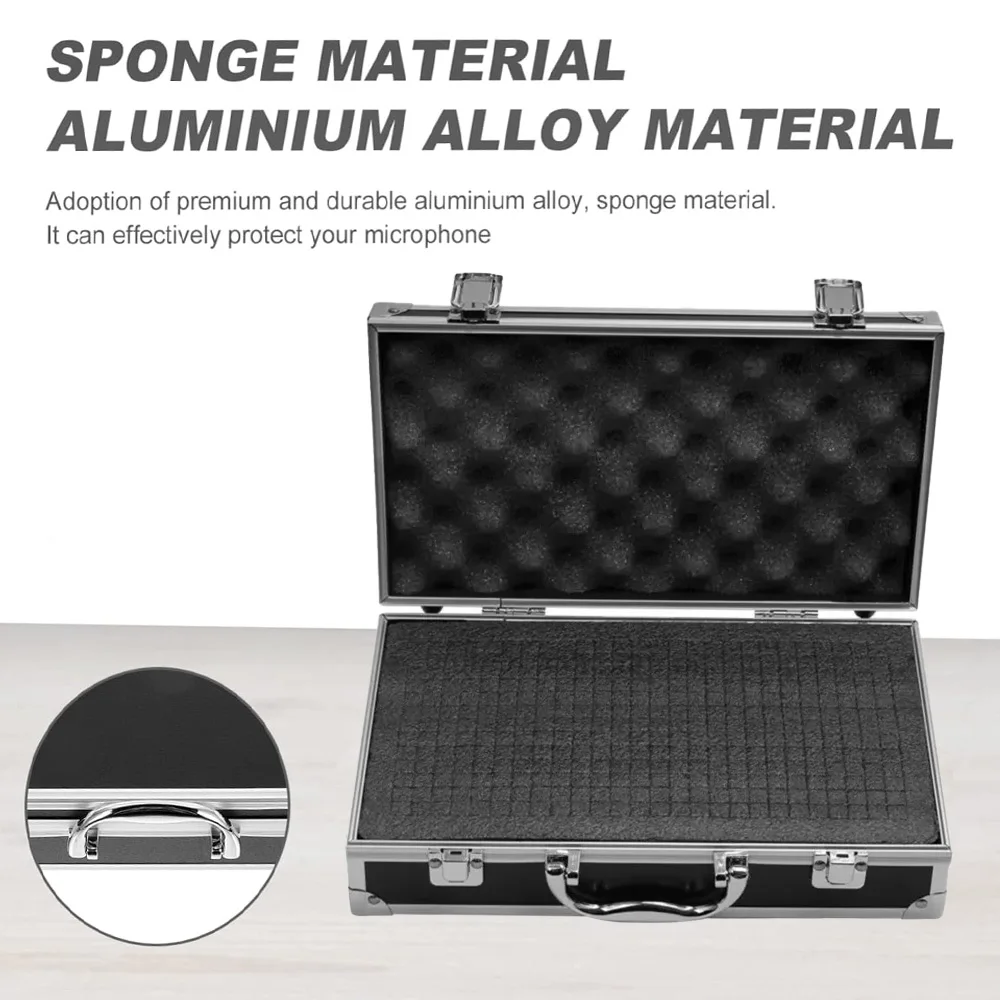 صندوق أدوات متين من الألومنيوم مع أقفال أمان وإسفنجة داخلية واقية خارجية مقاومة للصدمات لتخزين معدات الأدوات #2