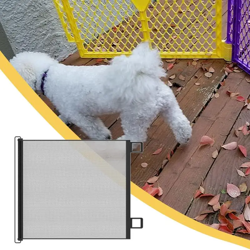 Porte rétractable pour bébé et chien, cloison de porte d'escalier, filet à l'épreuve des enfants, déflecteur pour chat, sans perceuse, pour terrasse, porche de cuisine