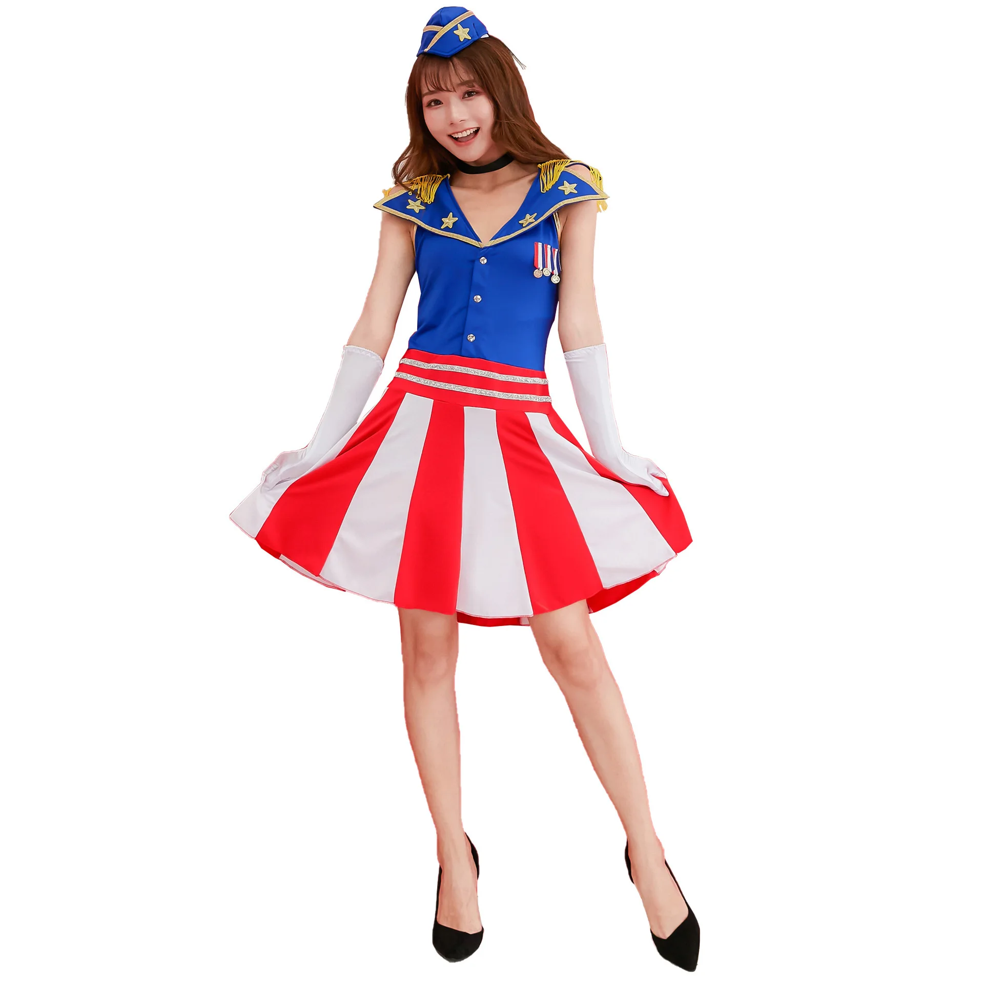 Japanese Welcome Etiquette Stewardess Uniform, Bar Dance Uniform, Dance Pilot Flight Attendant Uniform