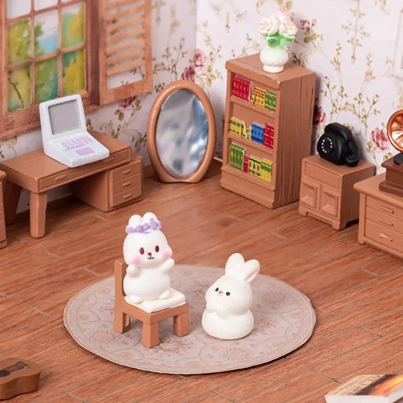 13 stks Micro Landschap Creatieve Retro Studie Woonkamer Meubels Ornamenten Diy Poppenhuis Decoratie Accessoires