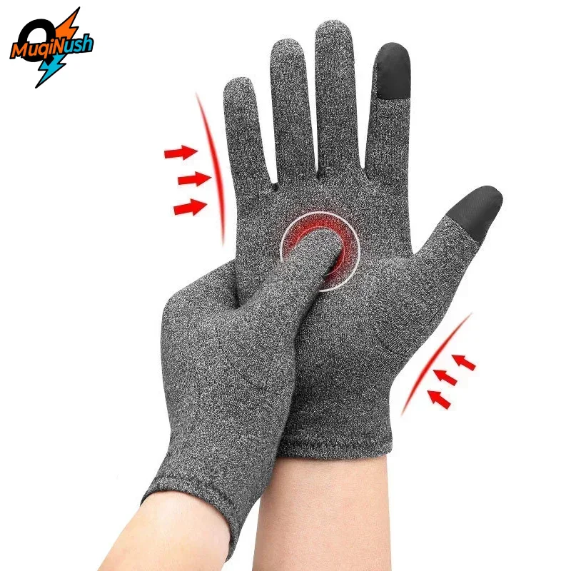

MuqiNush 1/2Pairs Compression Arthritis Gloves Touch Screen Warm Glove for Men Women Rheumatoid Osteoarthritis Windproof Cycling