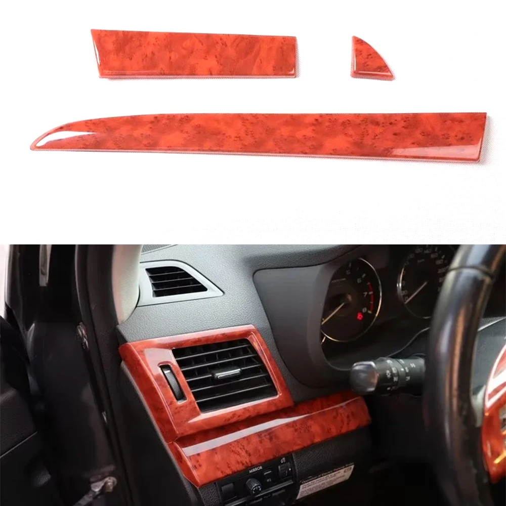 For Subaru Outback 2010 2011 2012 2013 Left Hand Drive Car Dashboard Decoration Strips ABS Trim Styling Accessories 3pcs