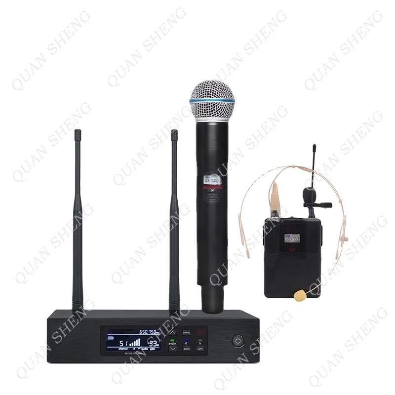 Original Professional QLXD4 QLXD24 Handheld BETA58 SM 58 BETA87 And Bodypack microphone Lapel Headset Wireless Microphone