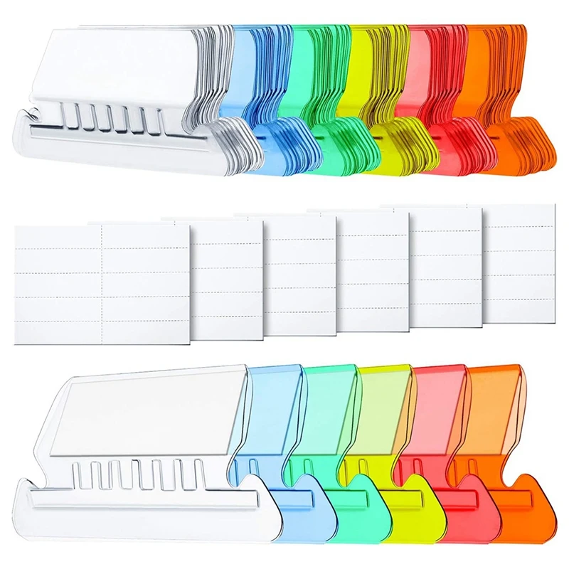 

120 PCS Hanging Folder Tabs And Inserts For Quick Identification Of Hanging Files, Easy To Read, Multicolor Hanging File Inserts