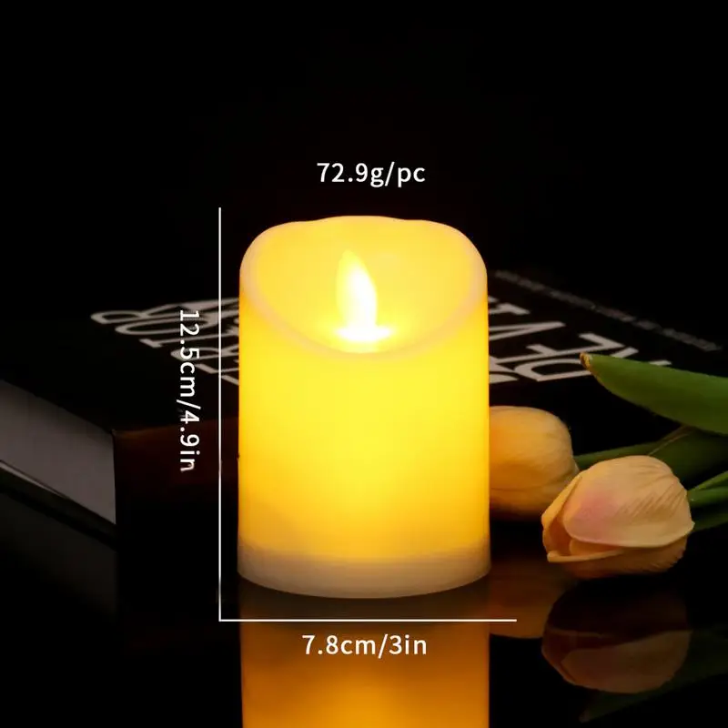 Candele tremolanti senza fiamma Candele a batteria senza fiamma a LED 3X con candele a colonna in cera senza fiamma remote Luce impermeabile