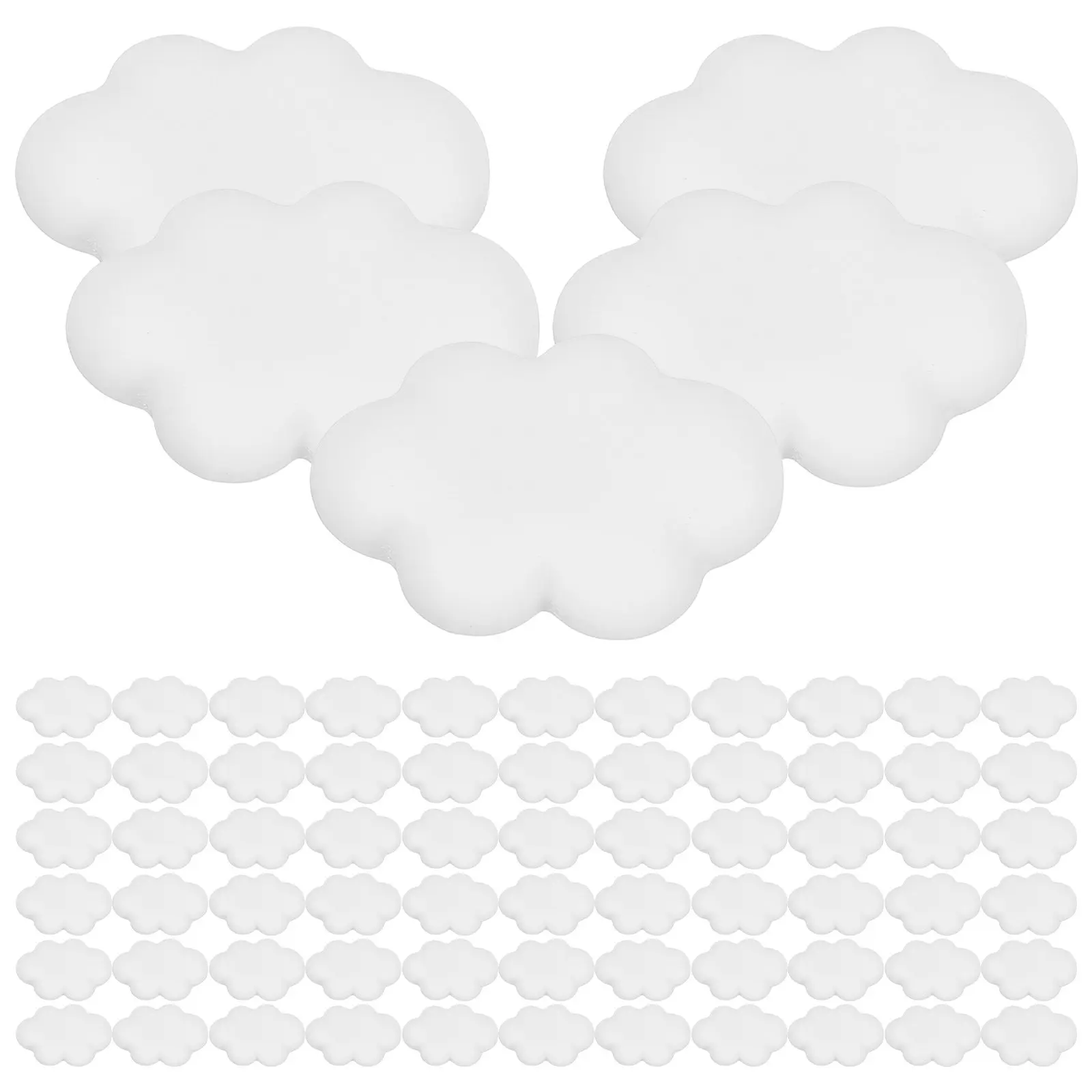 100Pcs 전화 쉘 DIY 액세서리 수지 구름 장식 장식품 핸드폰 연필 케이스 공예 재료 화이트