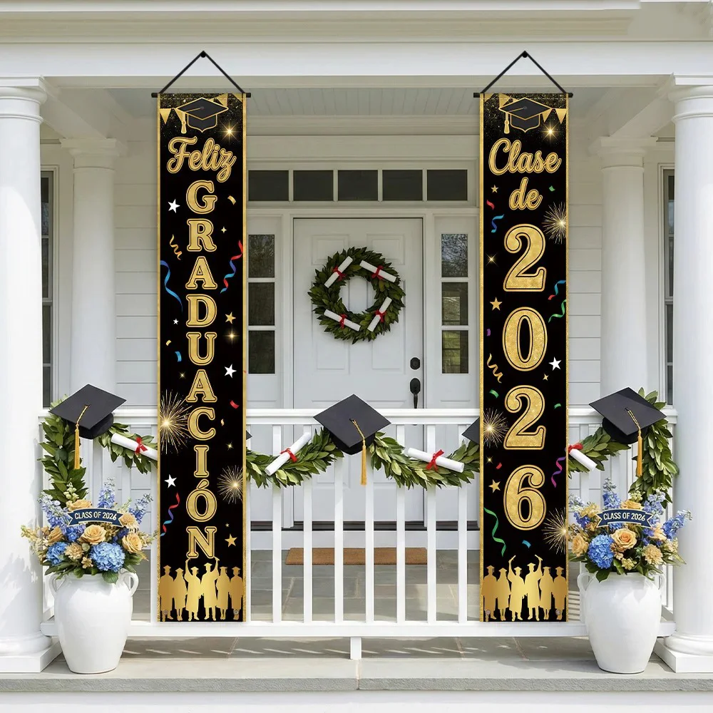 Feliz Graduacion Class of 2026 - Party Banner Gold reseña y precio