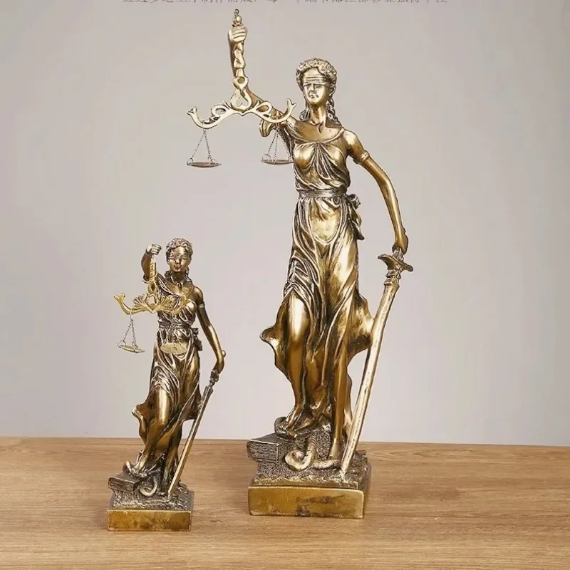 

Aqumotic Greece Justitia Justice Fair Goddess Retro Craft Home Accessories Decoration European Creative Retro Cafe Sculpture