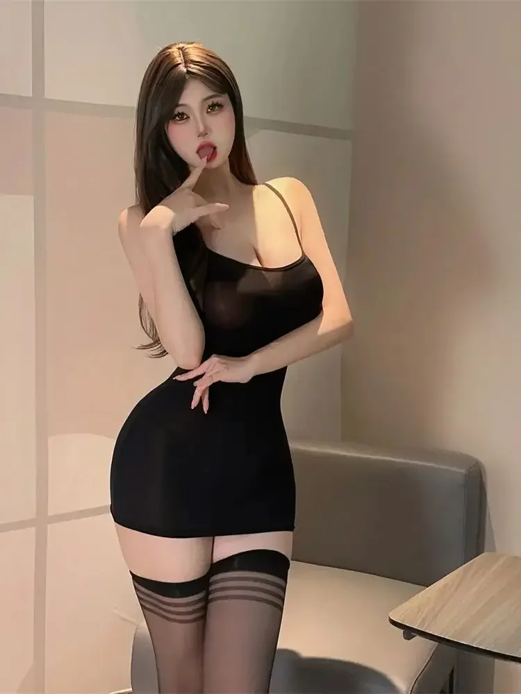 Sexy Backless Women's Pencil Dresses Package Hip Sheer See Through Bodycon Mini Micro Dress High Elastic Woman  Clothing Dress