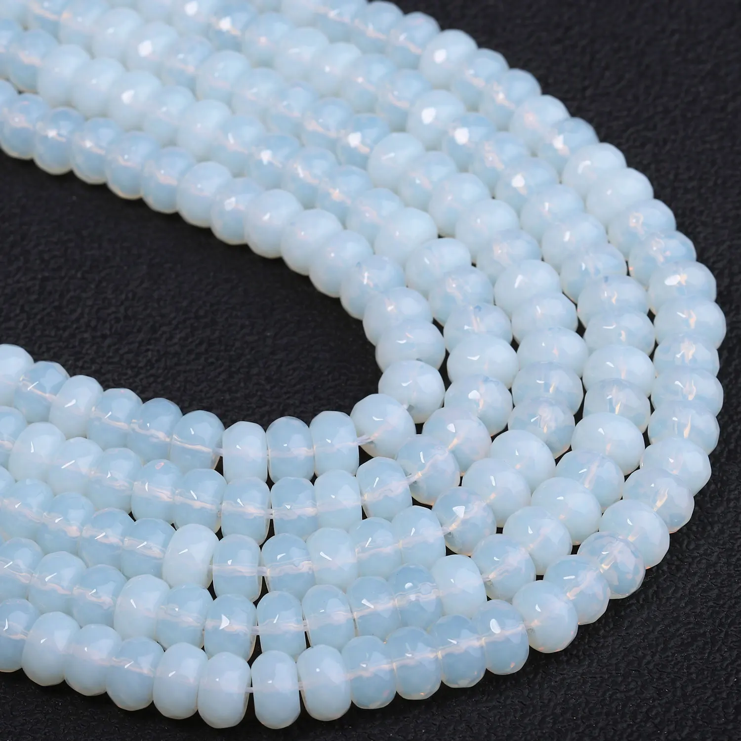 5x8mm facettierte Rondell-Perlen aus natürlichem Abakus-Opal, flache runde DIY-Anhänger für Armbänder, lose Perlen für Schmuckherstellungszubehör