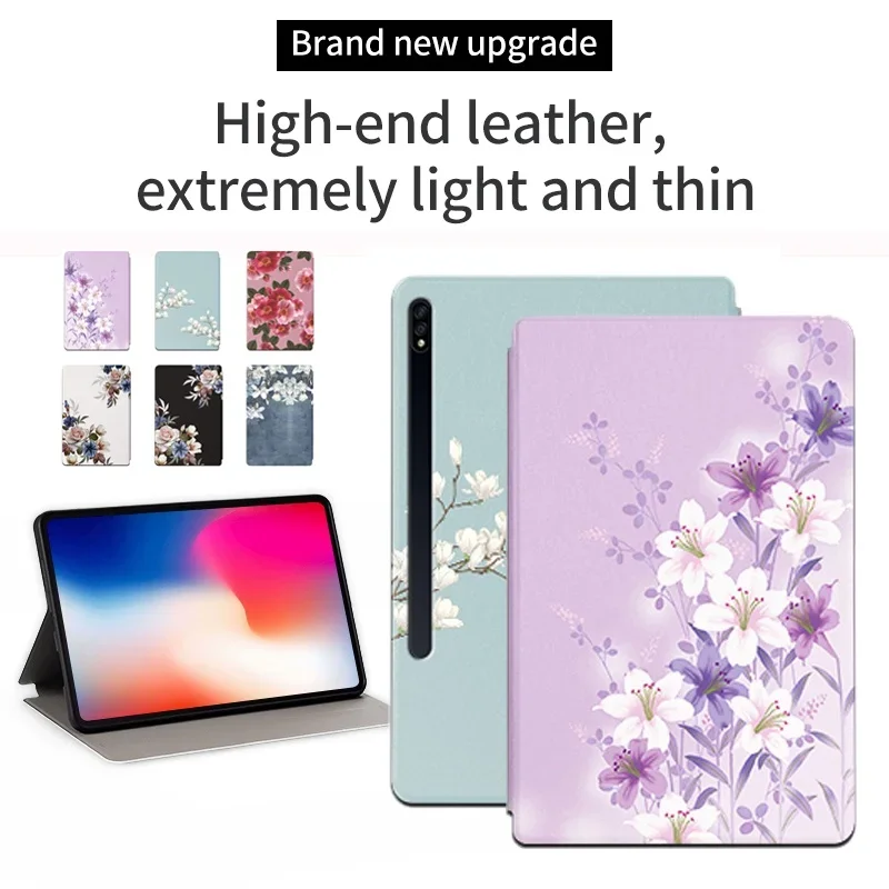 

For Samsung Galaxy Tab S6 Lite/Tab A8/A6 A7//Tab A 9.7/S7+/S8/S9/S9FE Tablet Protective Case Blooming Beautiful Flowers Cover