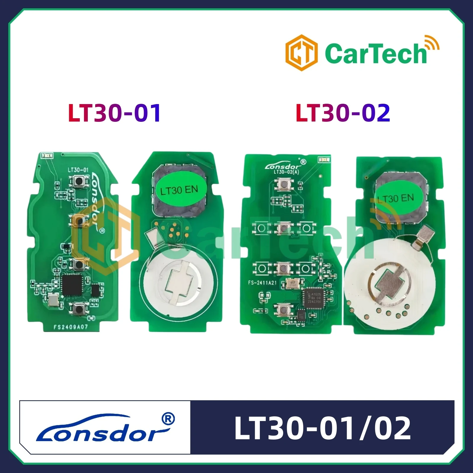 Cartech Lonsdor LT30-01 LT30-02 Smart Key PCB Support 4A Chip for Toyota Type