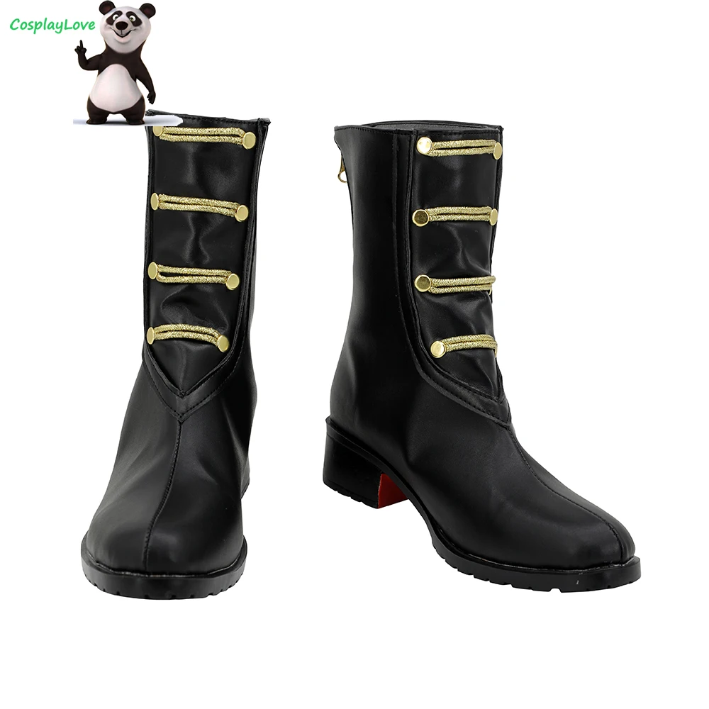 

CosplayLove Game Ensemble Stars Tenshouin Eichi Black Cosplay Shoes Long Boots Leather Chrismtas Custom Made