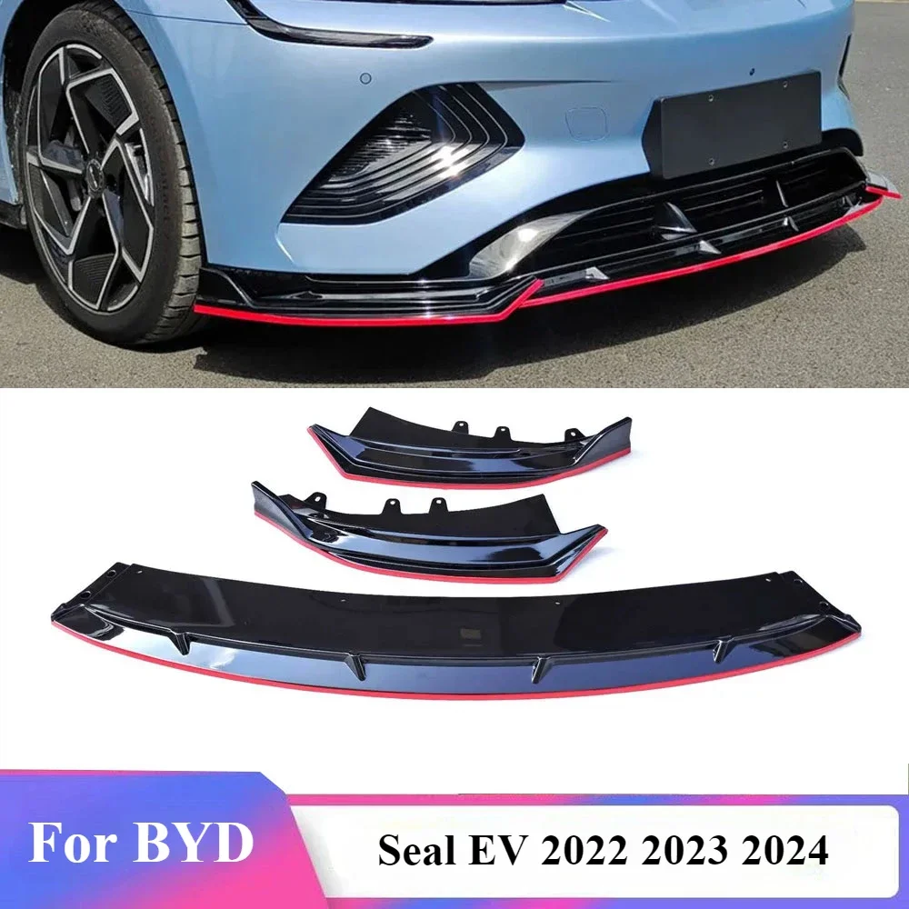 

For BYD Seal EV 2022 2023 2024 Body kit Car Front Bumper Lip Chin Deflector Protect Guard Exterior Tuning Decoration Accessories