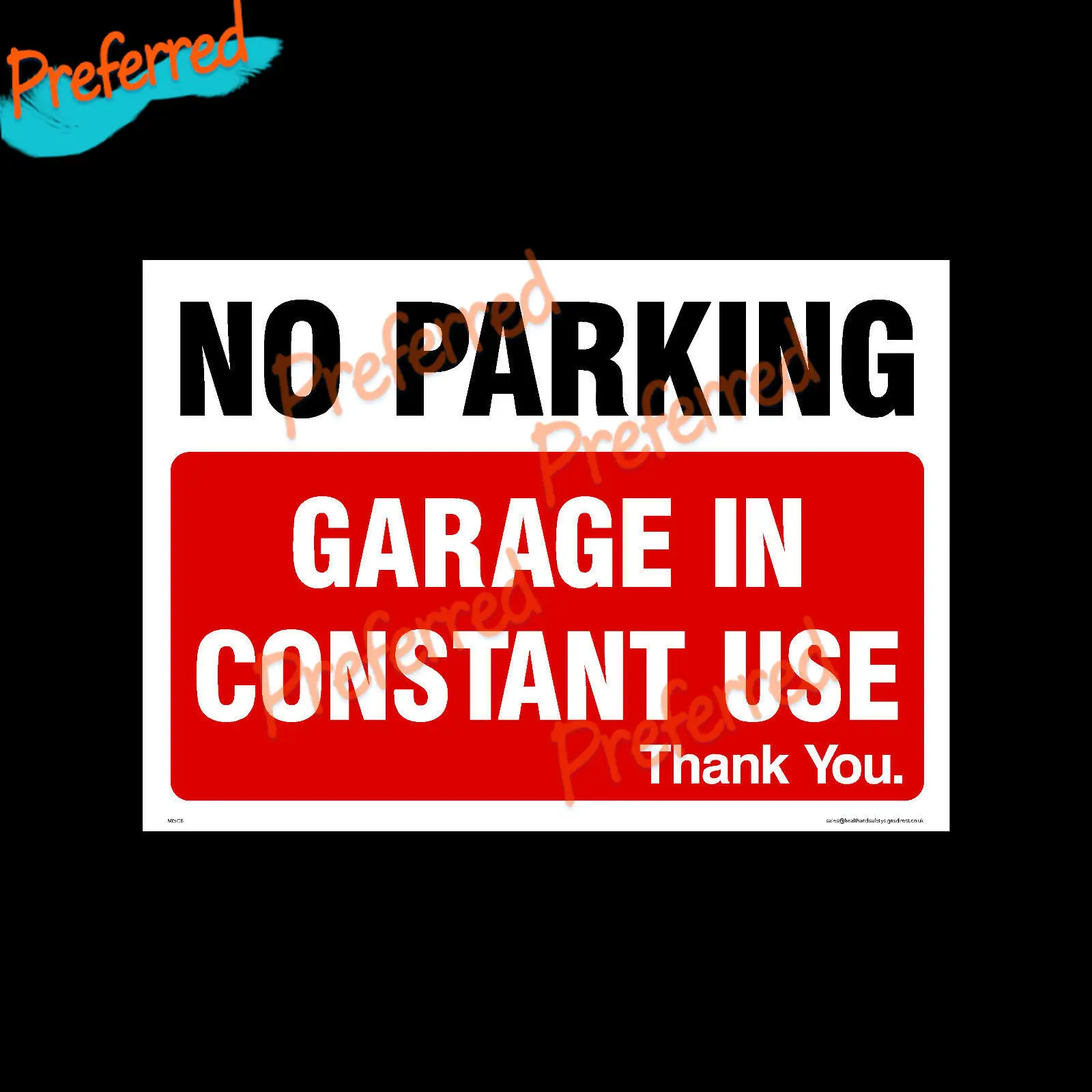 

No Parking - Garage In Constant Use - Rigid Plastic Sign OR Sticker - Warning Signs Collection - Die-Cut Waterproof PVC