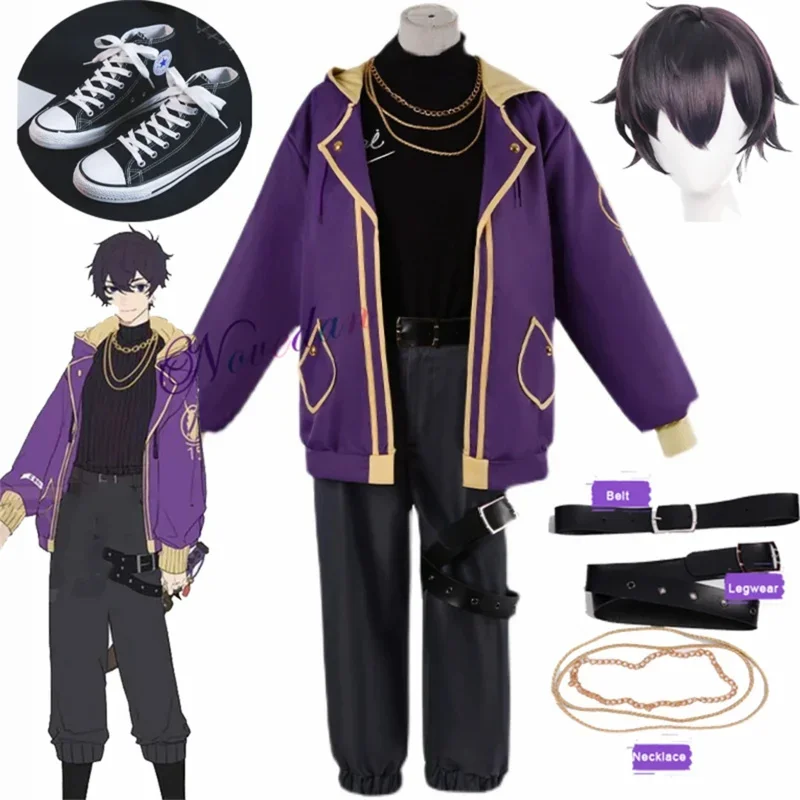 VTuber Luxiem Shoto Dog Shxtou Cosplay Costume NIJISANJI Fancy Party Suit Wig Shoes Jacket Halloween Carnival Uniform Men Wome K