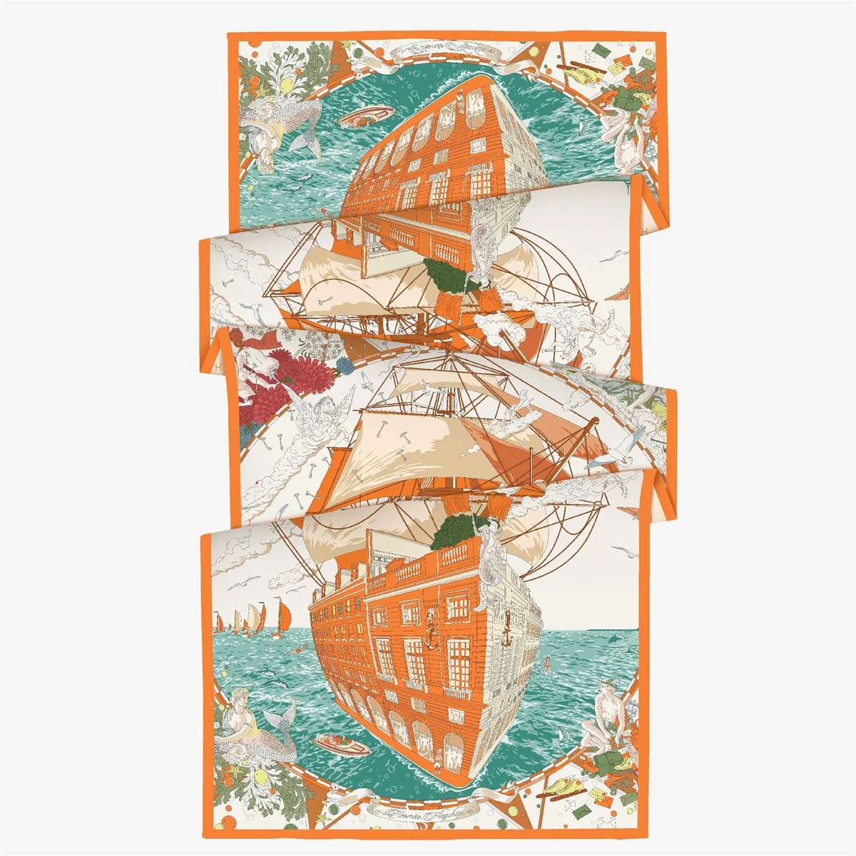 

Зимняя новая корейская версия, ретро, парусный спорт, женский новый шелковый атласный двухслойный длинный шарф, шаль, шарф