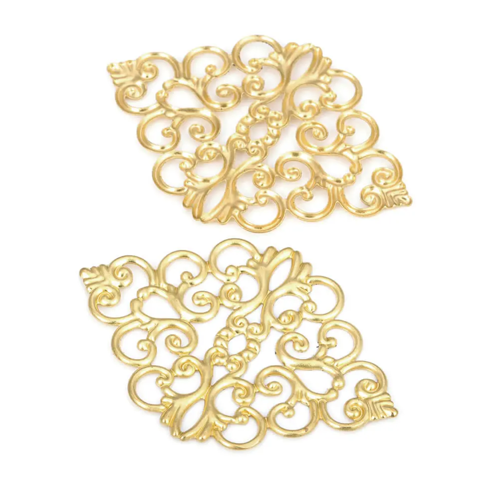 Brass Decorative Slice Spacers Flowers Shape Connector Charms Diy Jewelry Making Supplies Earrings Accessories for Women