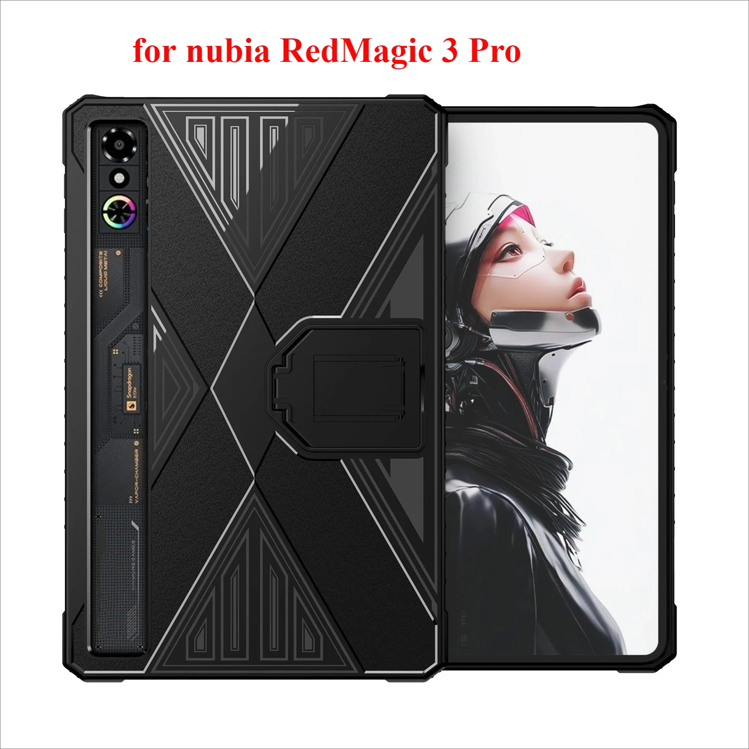 

1pc High Quality TPU Tablet Case with Stand Shockproof Back Cover Soft Anti-Scratch Protective Cover for Nubia RedMagic 3 Pro