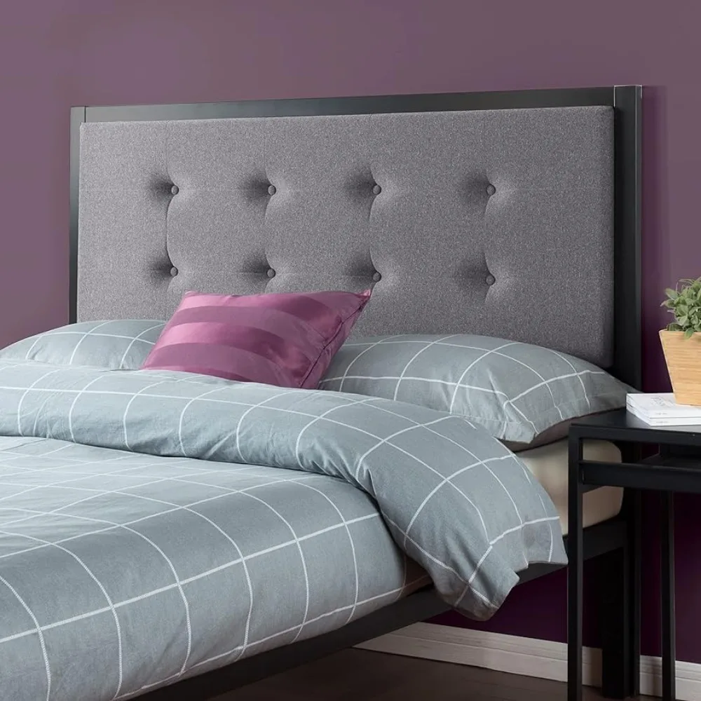 

Headboards for Beds & Furniture Barbara Button Tufted Grey Upholstered Metal Headboard Double Bed Headboards Queen King Bedhead