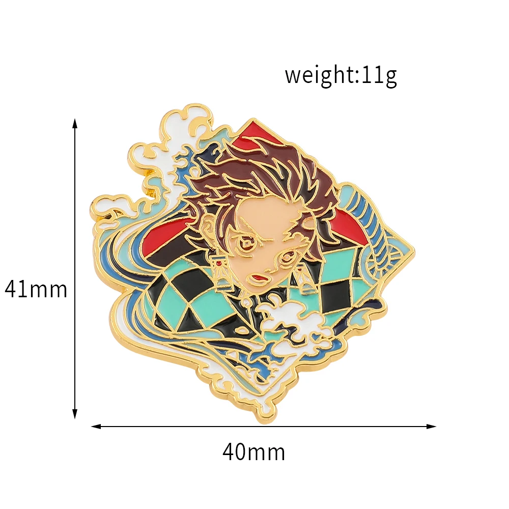 Anime Demon Slayer Metal Enamel Pin Kamado Tanjirou Cartoon Brooch Badge Backpack Gift Friends Jewelry