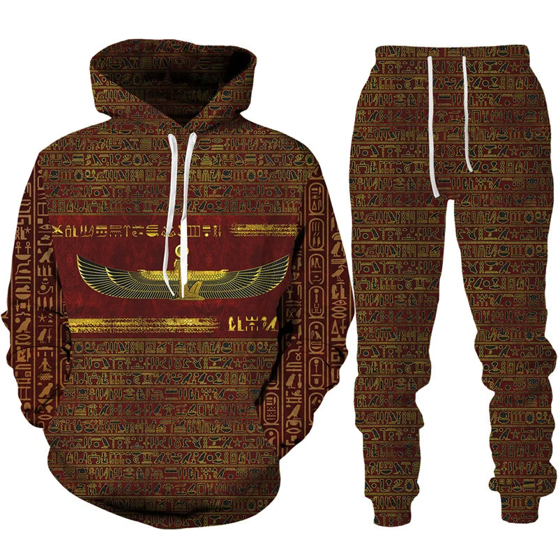 Ancient Horus Egyptian Style 3D Print Tracksuit Set Man Woman Hoodie+Pants 2pcs Set Oversized Casual Streetwear Pullover Clothes