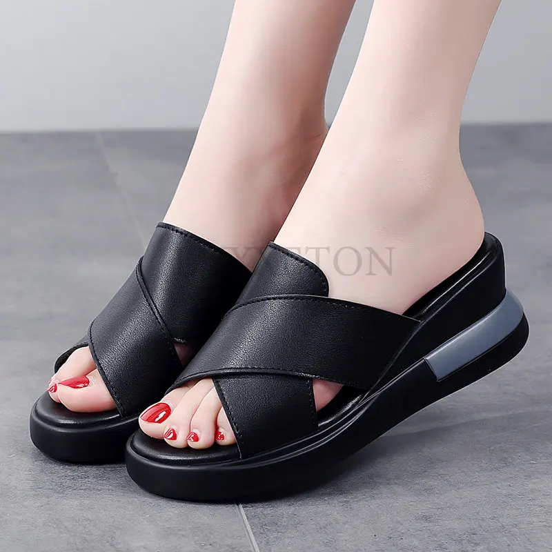 Women Wedge Platform Sandals Peep Toe Sandals Summer Open Toe Casual Thick Sole Sandals Footwear Zapatos Mujer