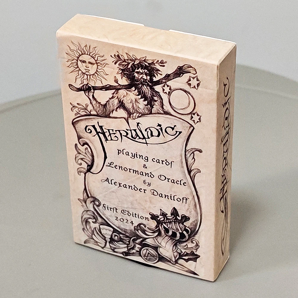 Cartes de jeu héraldiques - 9*6cm 38 cartes Oracle Lenormand dessinées à la main pour la divination et les collectionneurs - Carton doublement gaufré