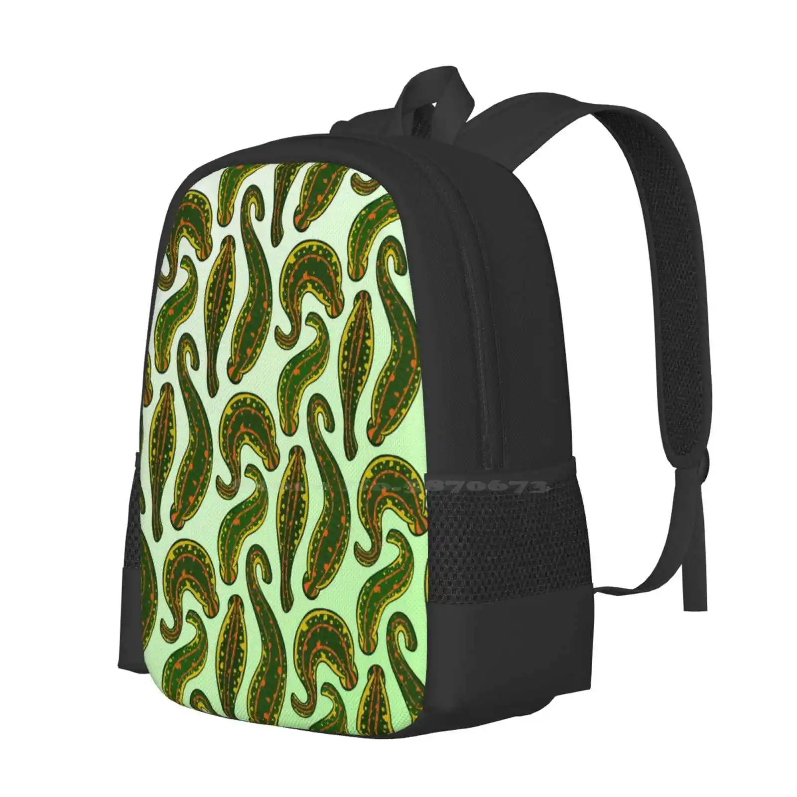 Leeches Teaches Hot Sale Schoolbag Backpack Fashion Bags Leeches Patterns Worms Annelids Green Colorful Parasites Medicinal