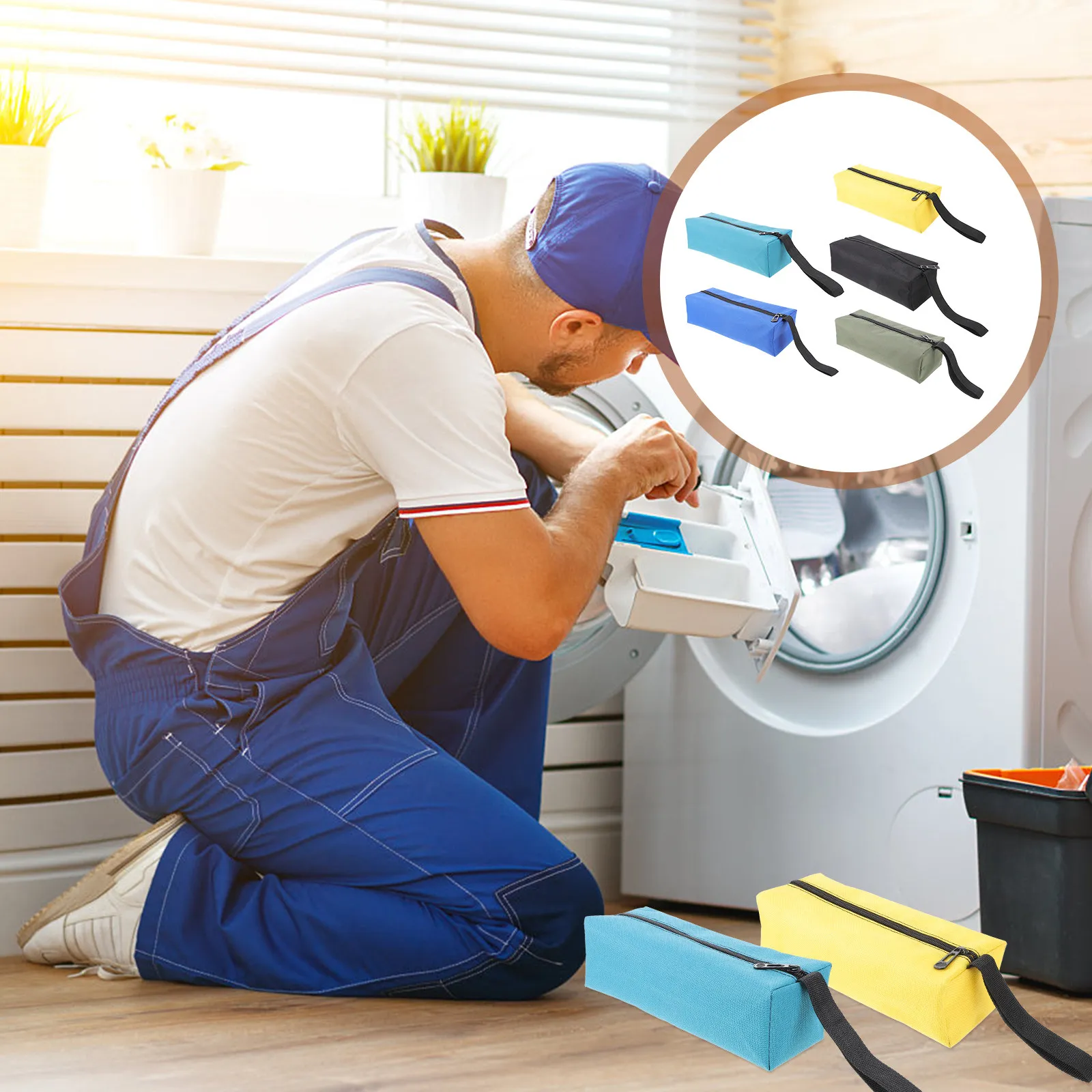 

Набор из 5 водонепроницаемых прочных сумок-органайзеров из ткани Оксфорд на молнии для инструментов, канцелярских принадлежностей, банковских документов и электроники