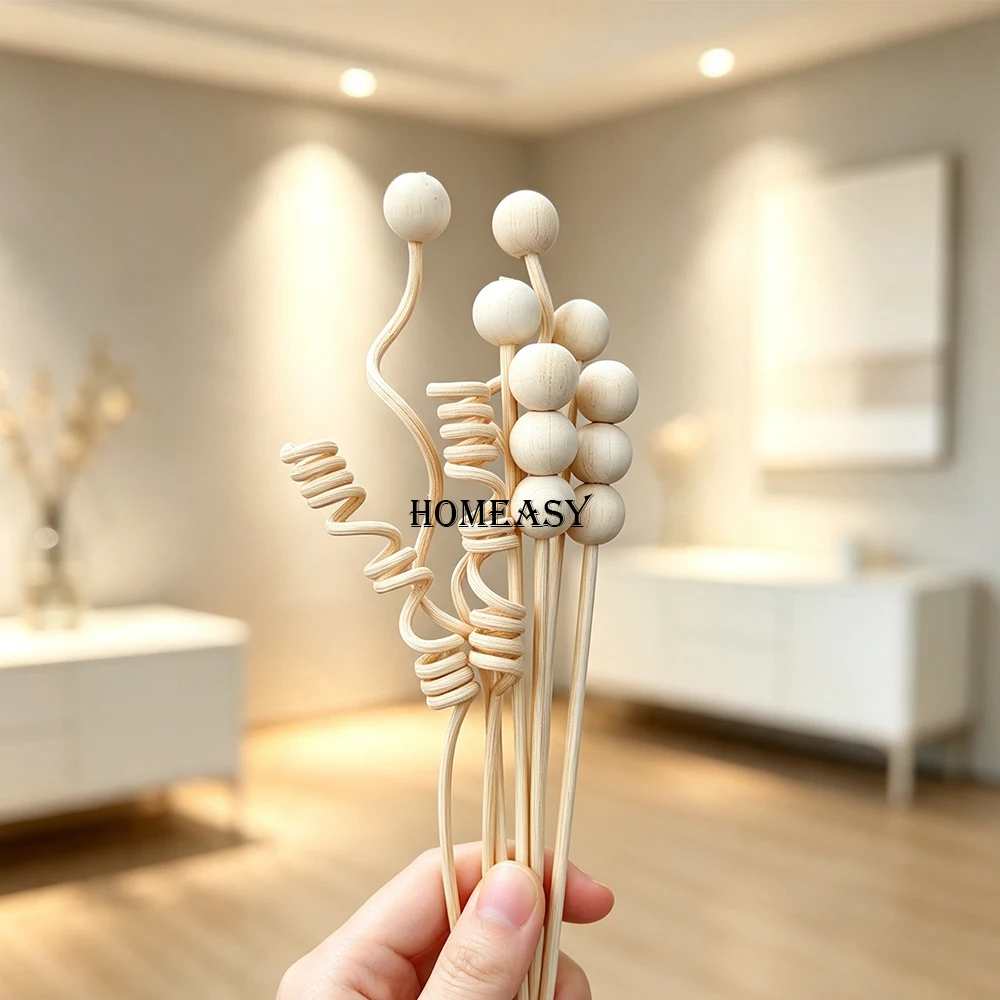 8Pcs Natural Rattan Reed Diffuser Sticks DIY Aroma Essential Oil Rods Home Fragrance Decor Accessories Air Freshener Refill