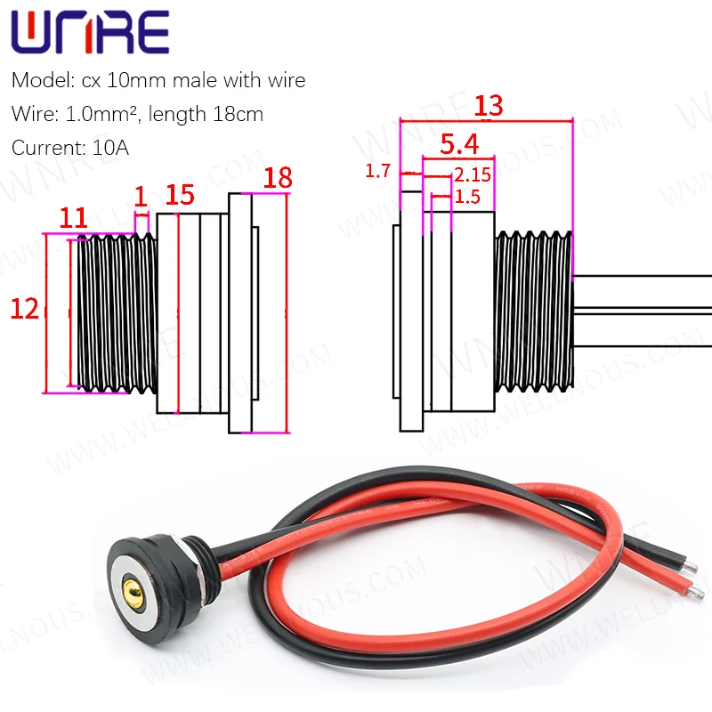 Magnetic Charging Wire Pogopin Connector Male And Female Connector Data Cable Waterproof Spring Pin 10A