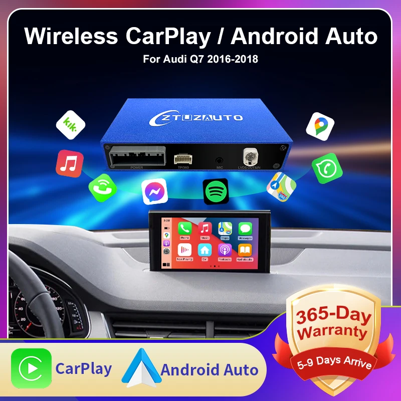 Wireless CarPlay For Audi Q7 2016-2018 Android Auto Interface With Mirror Link AirPlay Navigation AfterMarket Camera Functions